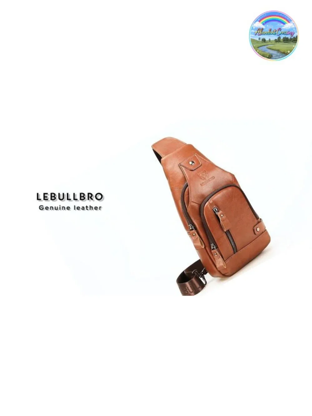 Men's Genuine Leather Sling Bag Crossbody Chest Shoulder Bag